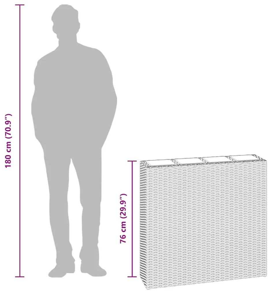 2 darab barna polyrattan kerti magaságyás 4 kaspóval
