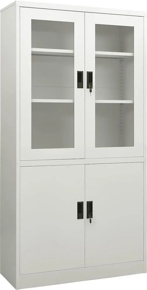 vidaXL világosszürke acél irodai szekrény 90 x 40 x 180 cm