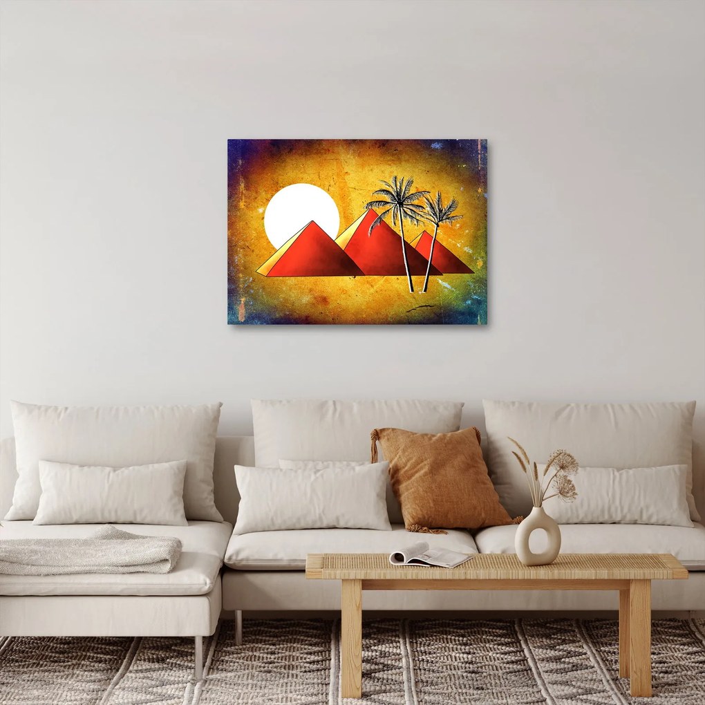 Festett egyiptomi piramisok képe (70x50 cm)