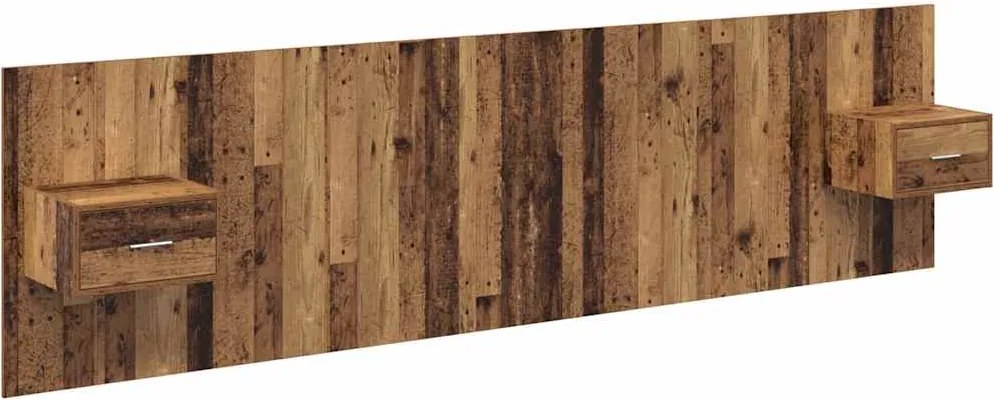 vidaXL Fejtámla Szekrénnyel fiókkal fejtámlával 3 pcs Öreg fa Faanyag