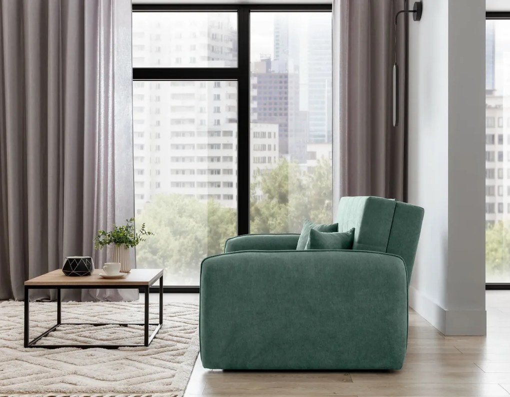 Akciós kihúzható 2 személyes kanapé LAINE, zöld II. osztály