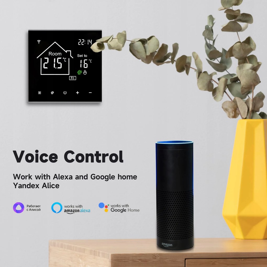 Termosztát wifi tuya LCD víz-gáz kazán víz padlófűtés 2in1