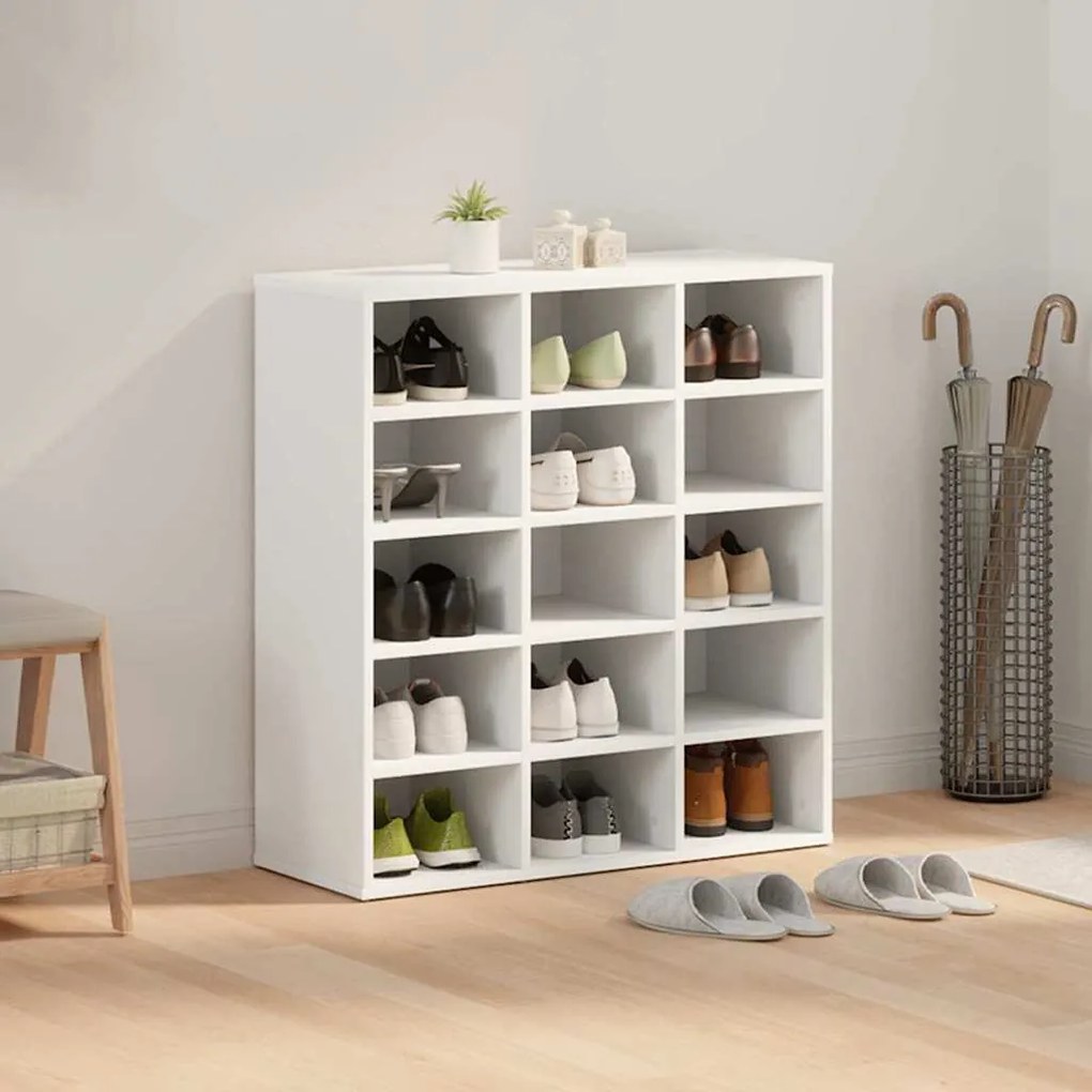 Cipősszekrény polcokkal Fehér 77.5 x 30 x 83.5 cm Faanyag