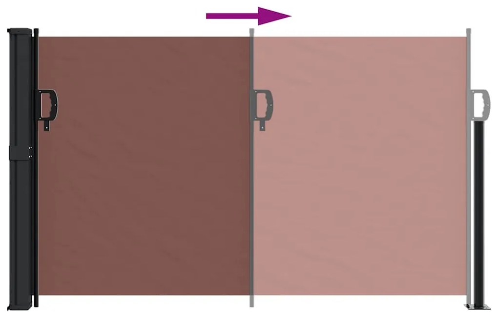 barna behúzható oldalsó napellenző 120 x 500 cm