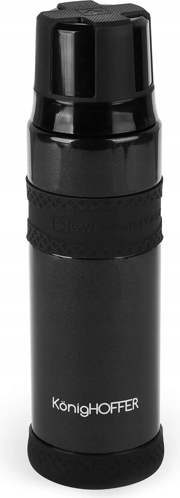 Fekete acél termosz 800 ml, hideg és meleg italokhoz