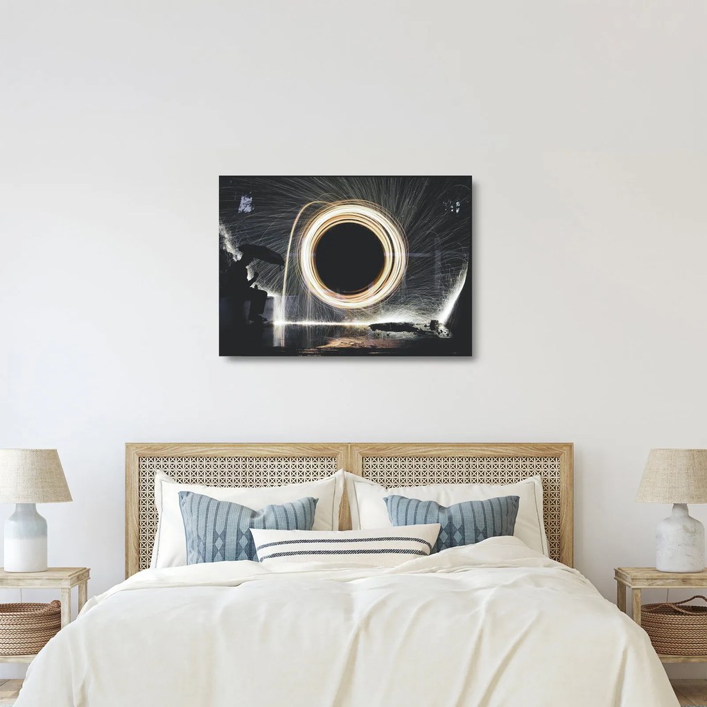 Kép - Világos show az esőben (üvegen) (70x50 cm)