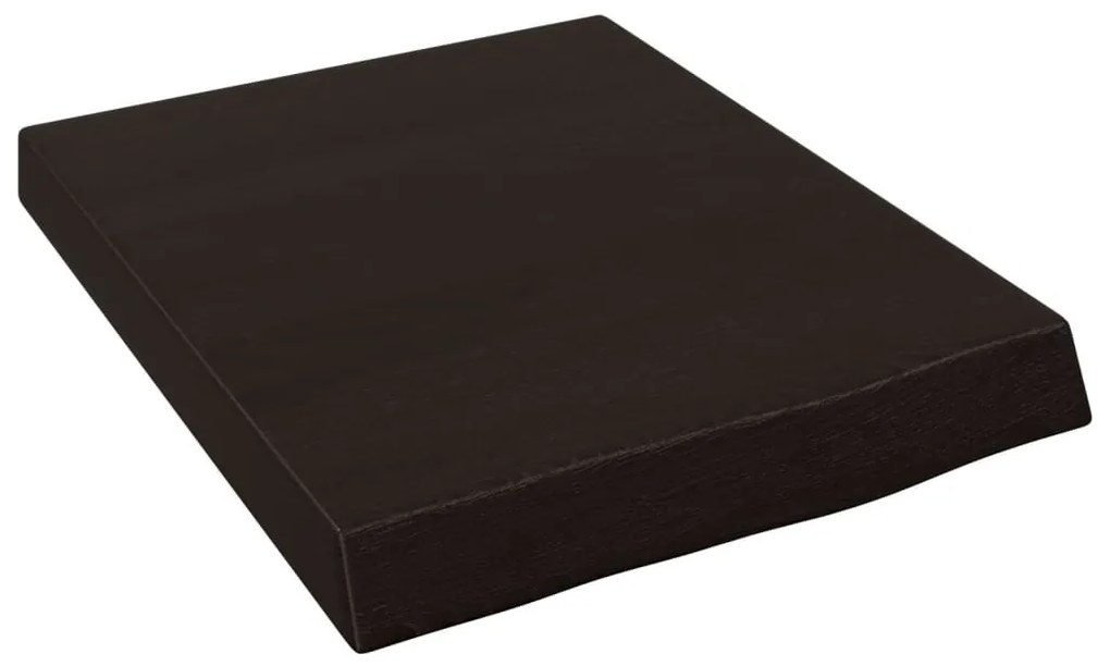 sötétbarna kezelt tömör tölgyfa fali polc 40x50x(2-6) cm