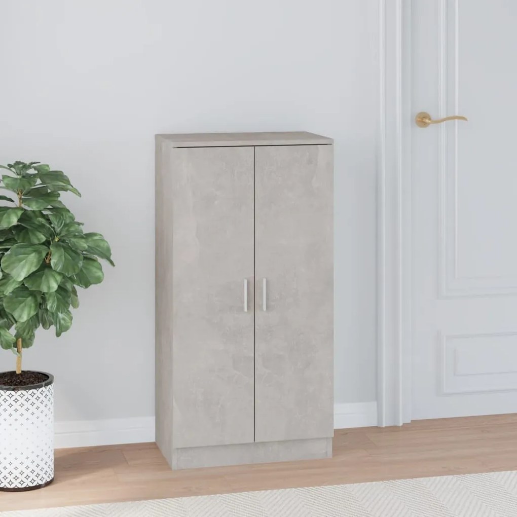 betonszürke szerelt fa cipőszekrény 55 x 35 x 108 cm