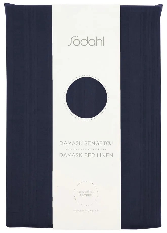 Sötétkék egyszemélyes damaszt ágyneműhuzat 140x200 cm Noble – Södahl