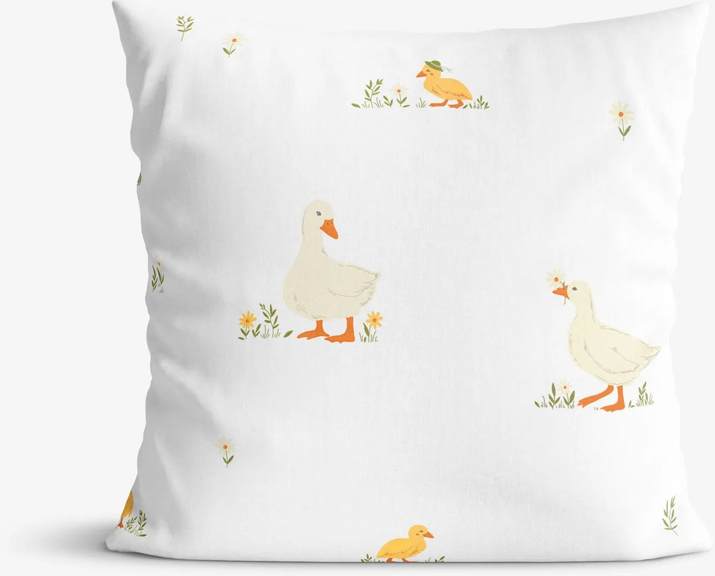 Goldea húsvéti pamut párnahuzat - kacsák 40 x 40 cm