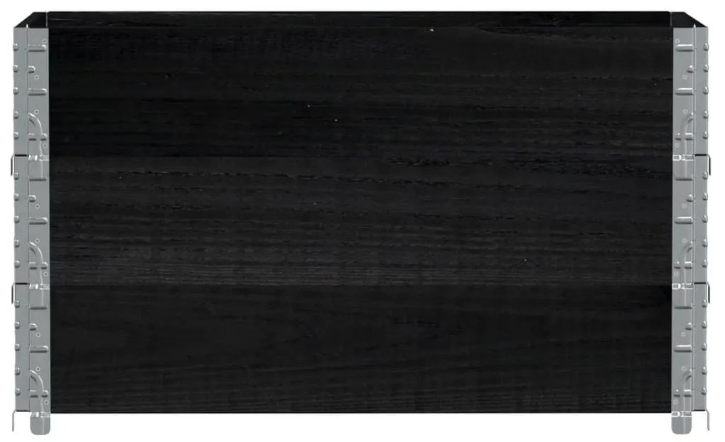 Fekete tömör fenyőfa kerti növénytartó 100 x 50 cm