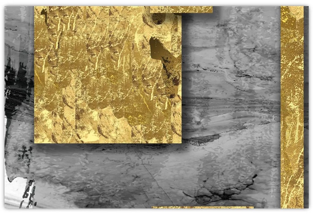 Kép - Arany négyzetek N⁰2 (90x60 cm)