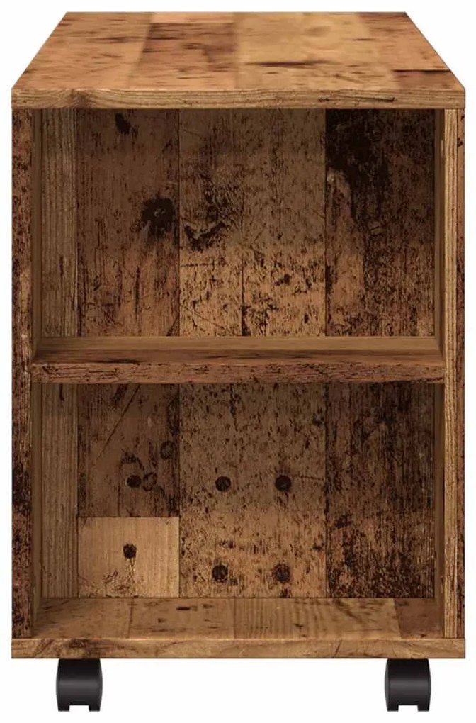 antik fa színű szerelt fa TV-szekrény kerekekkel 102x34,5x43 cm