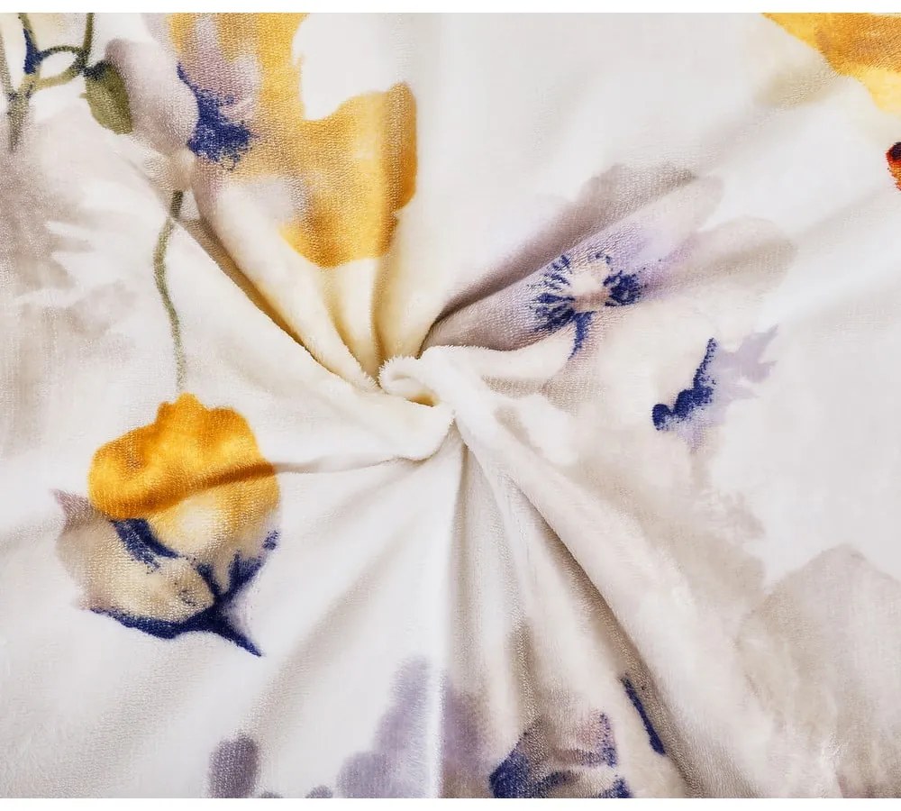 Fehér egyszemélyes mikroplüss ágyneműhuzat 140x200 cm Blossom – My House