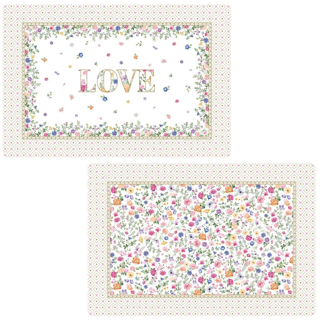 Műanyag tányéralátét kétoldalas 45x30 cm Easy Life Mon Amour