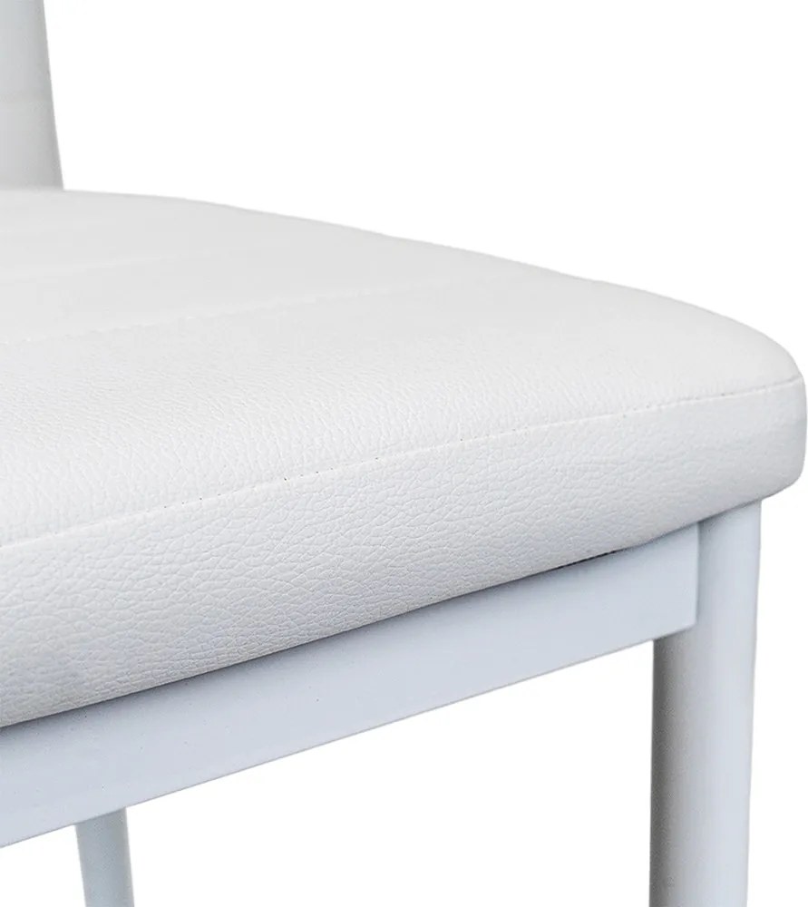 Tino NOVA Étkezőszék fehér textilbőr + fém - fehér