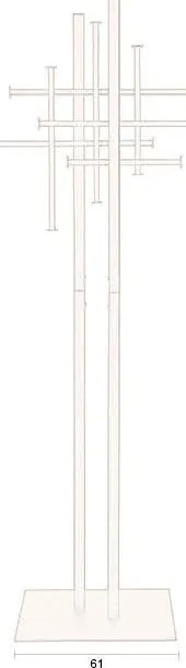 Fekete acél fogas 71x185 cm Rumex – Dutchbone