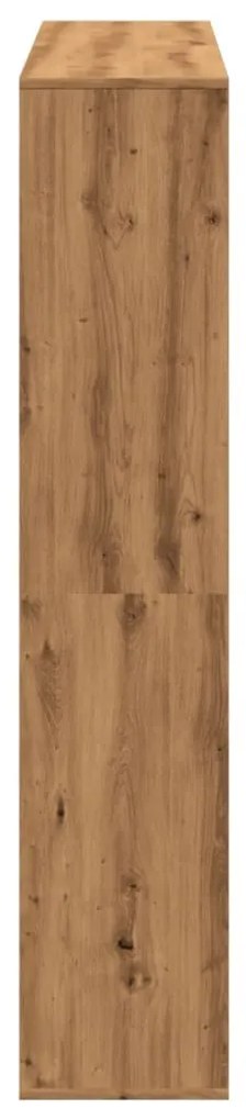 kézműves tölgy színű szerelt fa könyvszekrény 132x29x141,5 cm