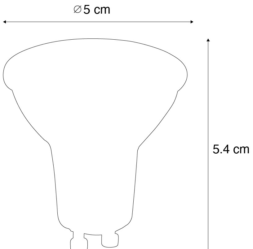 5 db GU10 dimmelhető LED izzó szett fekete 6W 500lm 2700K