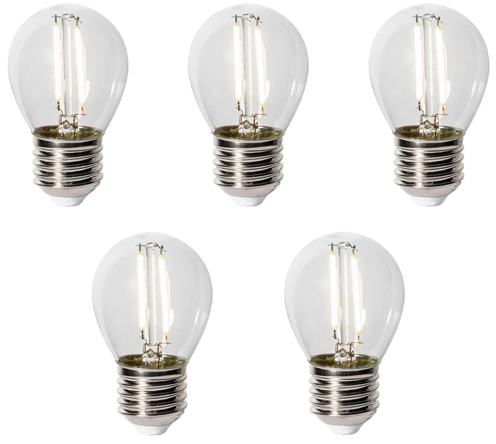 5 darabos E27 LED izzó szett P45 alkonykapcsolóval 3W 250 lm 3000K