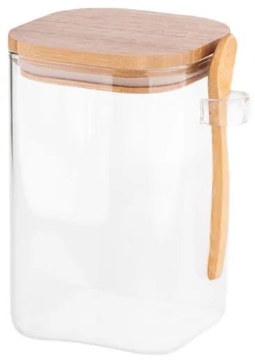 Altom boroszilikát üvegtároló bambusz tetővel és kanállal - 1000 ml