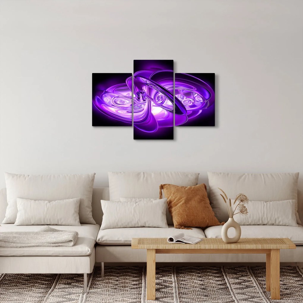Lila fraktálos kép (90x60 cm)