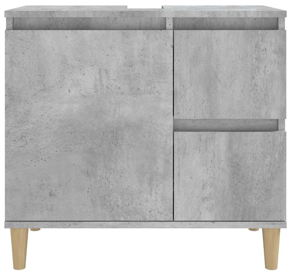 betonszürke szerelt fa fürdőszobaszekrény 65 x 33 x 60 cm