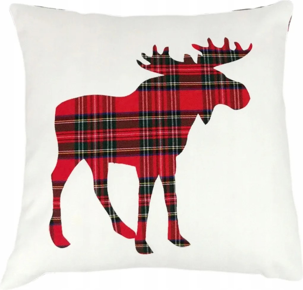 Párnahuzat Fehér rénszarvas kockás