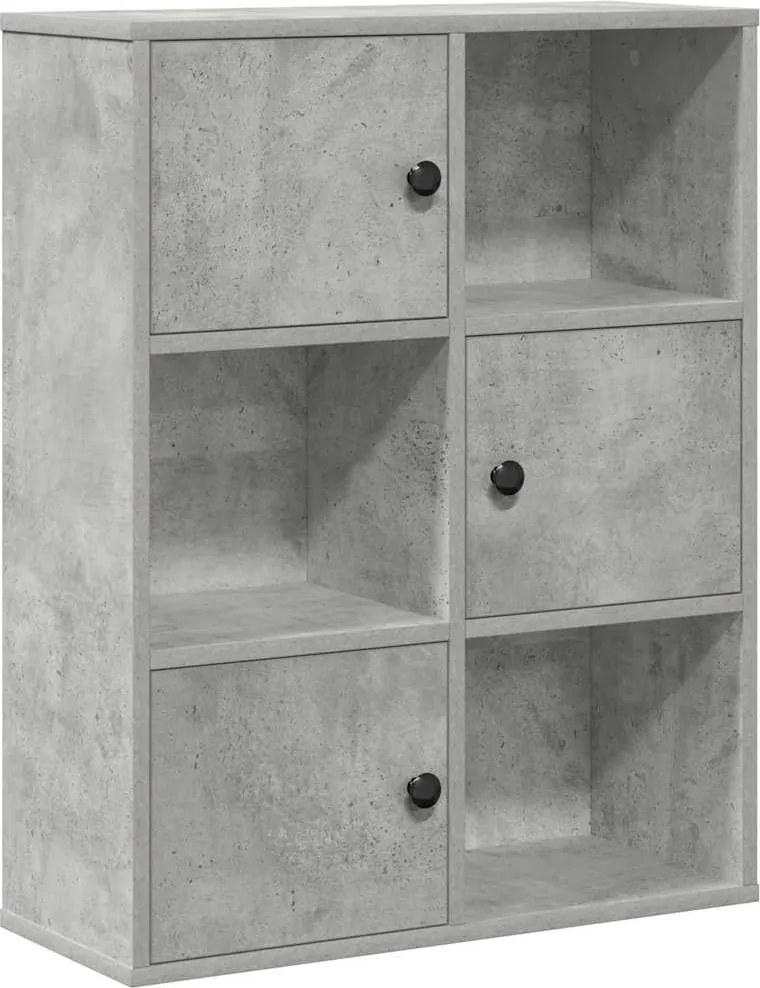 vidaXL betonszürke szerelt fa könyvespolc 60x24x76,5 cm