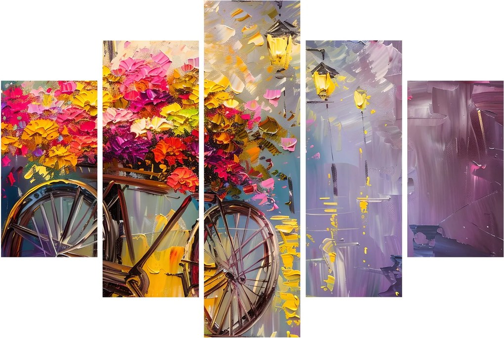 Kép - Kerék virágokkal (150x105 cm)