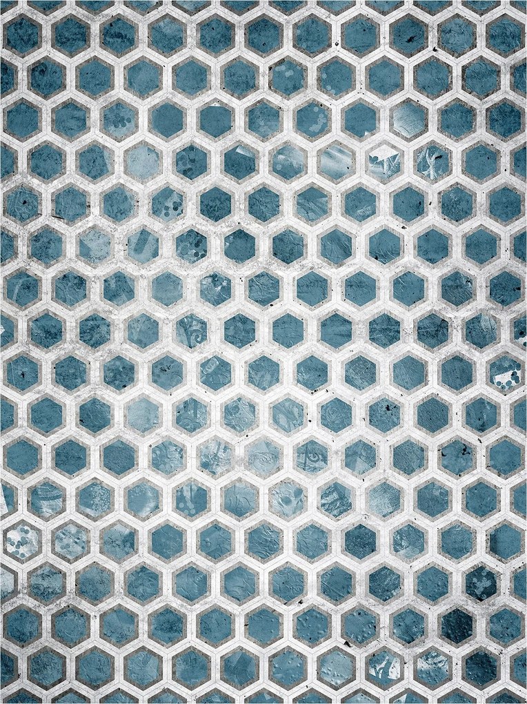 Fotótapéta vinil Kék hatszögek geometria absztrakt 184x254 +ragasztó