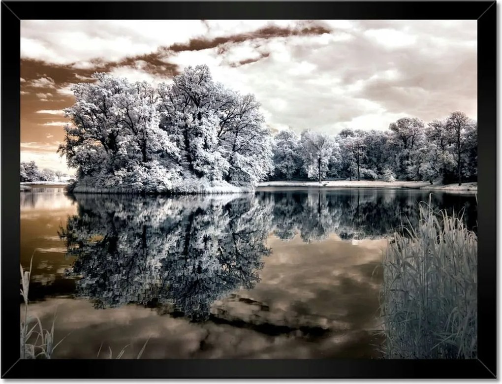 Poszterek keretben 40x30 Sziget a tavon