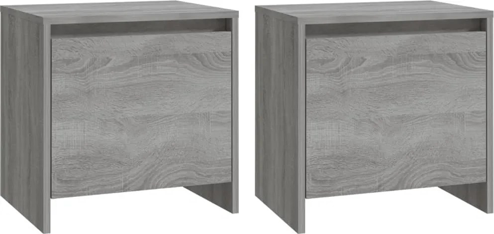 vidaXL 2 db szürke sonoma színű szerelt fa éjjeliszekrény 45x34x44,5cm