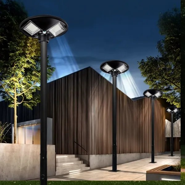LED napelemes utcai lámpa érzékelővel, 15W/6V, 6500K, IP65, fekete + távirányító