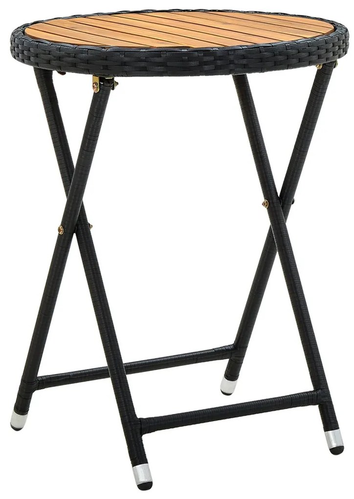 3 részes kert bistró szett párnákkal fekete poly rattan