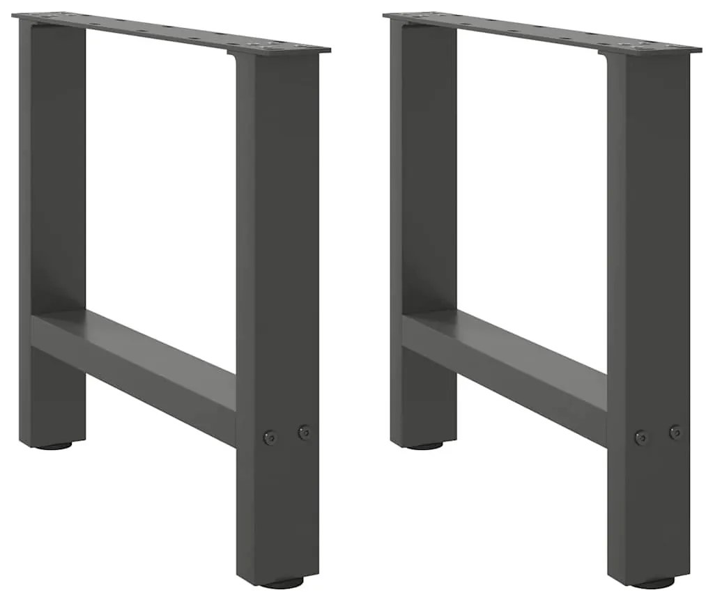 2 db antracitszürke acél dohányzóasztal láb 50x(42-43) cm