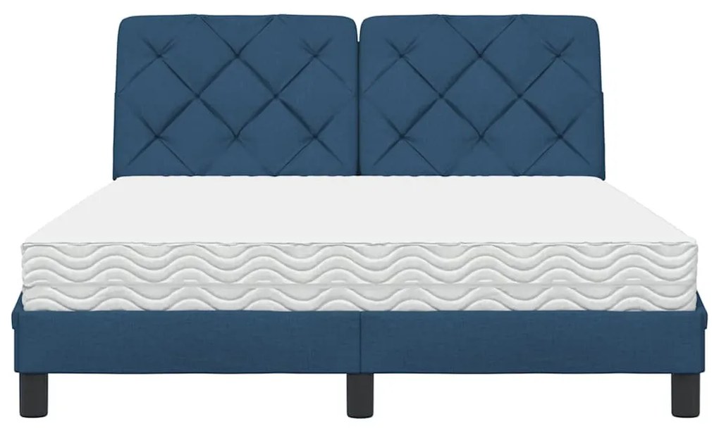 ágy matraccal Kék 140x190 cm szövet