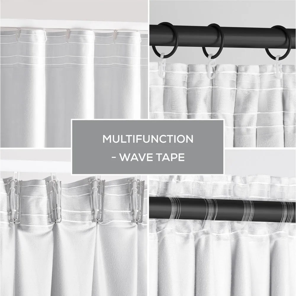 Fehér bársony dimout (részleges sötétítő) függöny 140x270 cm Pleat – Restilo