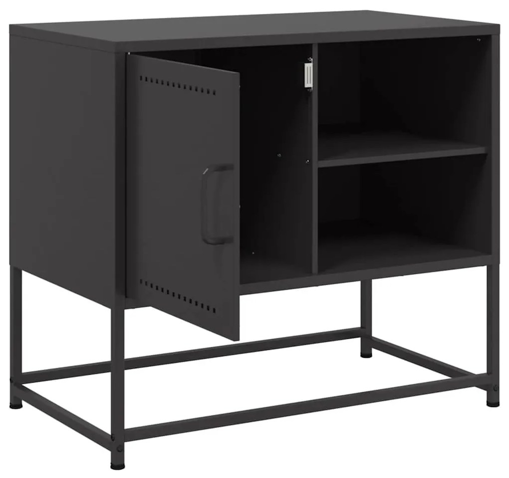 fekete acél TV-szekrény 68 x 39 x 60,5 cm