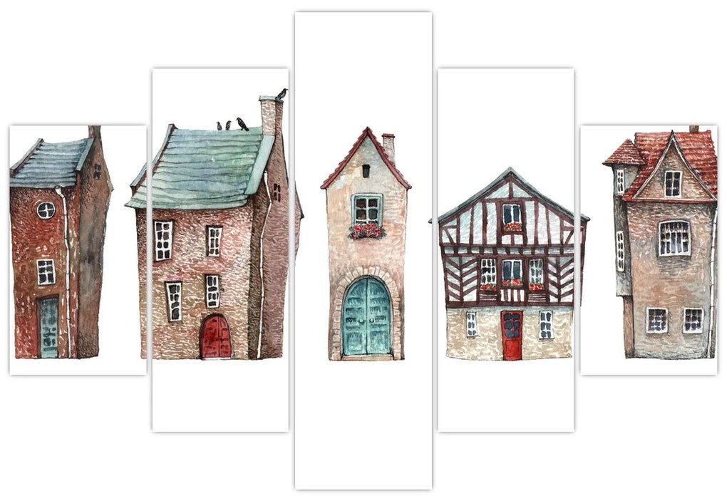 Kép - Akvarell házak (150x105 cm)