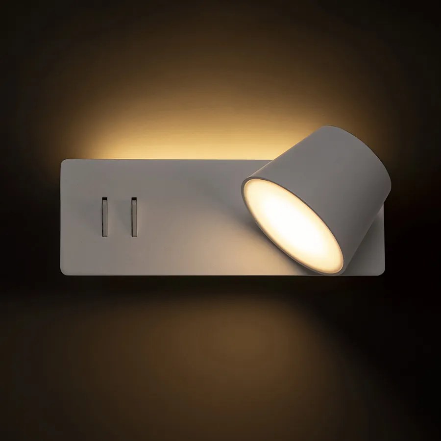 RENDL AMADEUS nástěnná s podsvícením bílá 230V LED 4+6W 3000K
