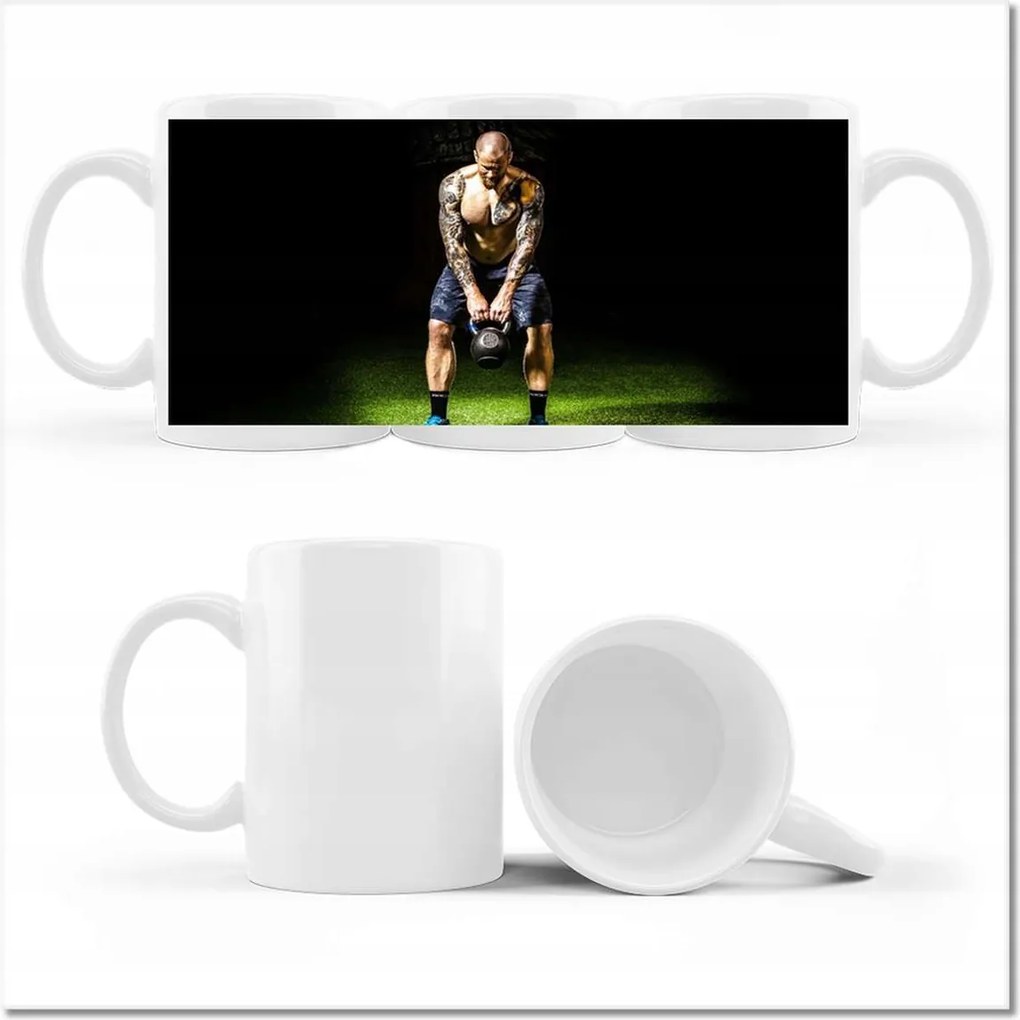 Strongman nyomott mintás bögre Súlyok