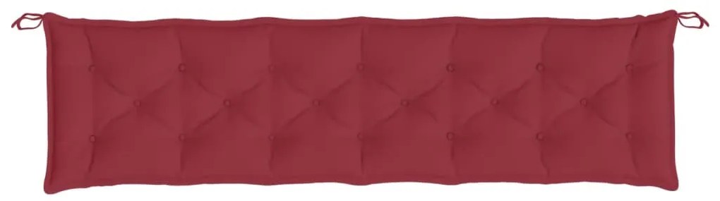 2 db borvörös oxford szövet kerti padpárna 200 x 50 x 7 cm
