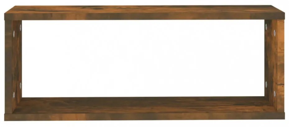 2 db füstös tölgy színű szerelt fa fali kockapolc 60x15x23 cm