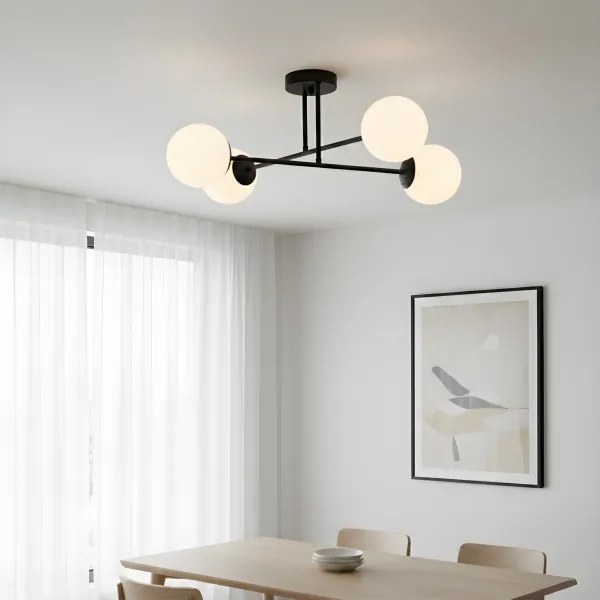 Brilagi - Felületre szerelhető csillár MALIVA 4xE14/15W/230V fekete/fehér