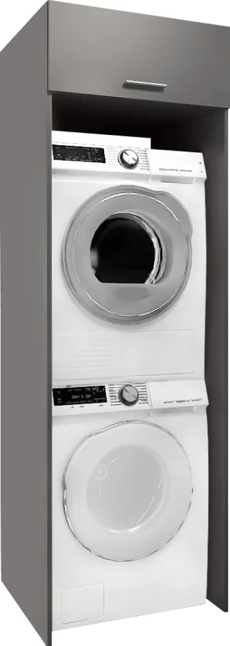 Szekrény mosógép és szárítógép fölé, grafit, JERGI