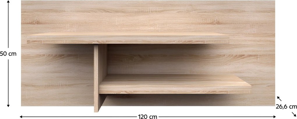 Fali polc, DTD laminált, tölgy sonoma, NORTY