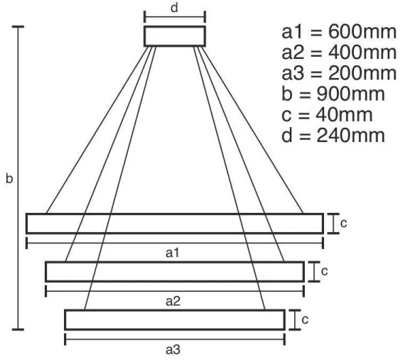 LED állítható fényerejű csillár kábellel LED/85W/230V 3000-6500K + DO