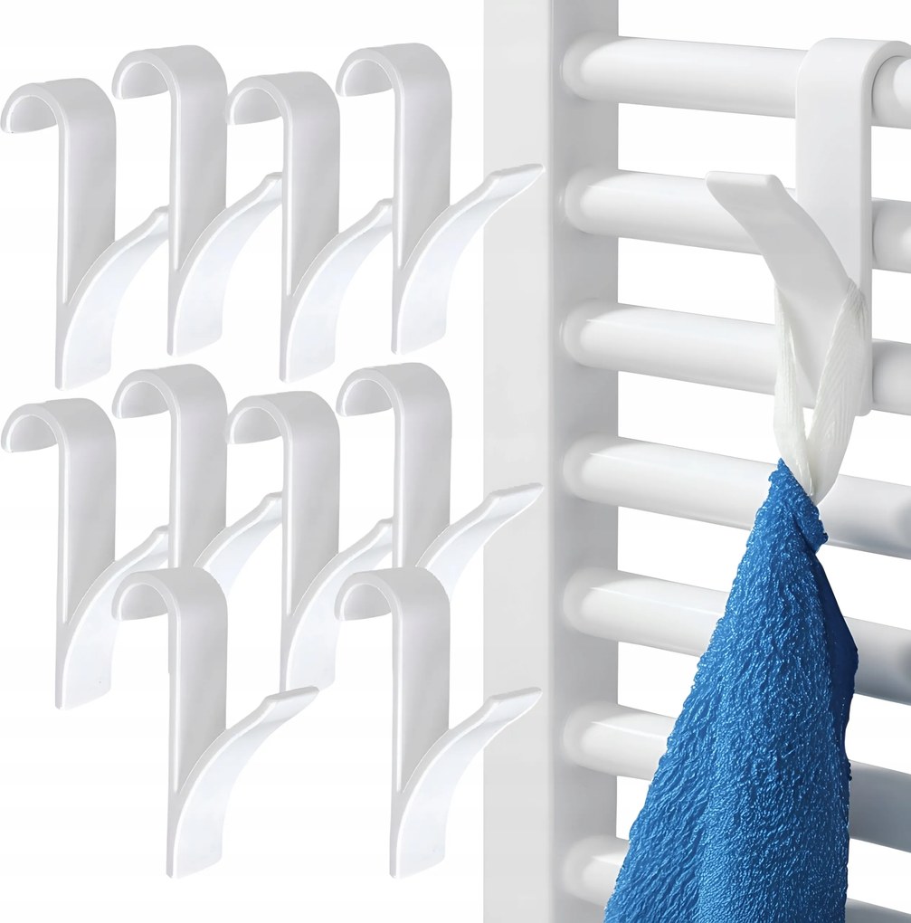 Akasztó kampó fürdőszobai akasztó radiátor non-invazív szett x10