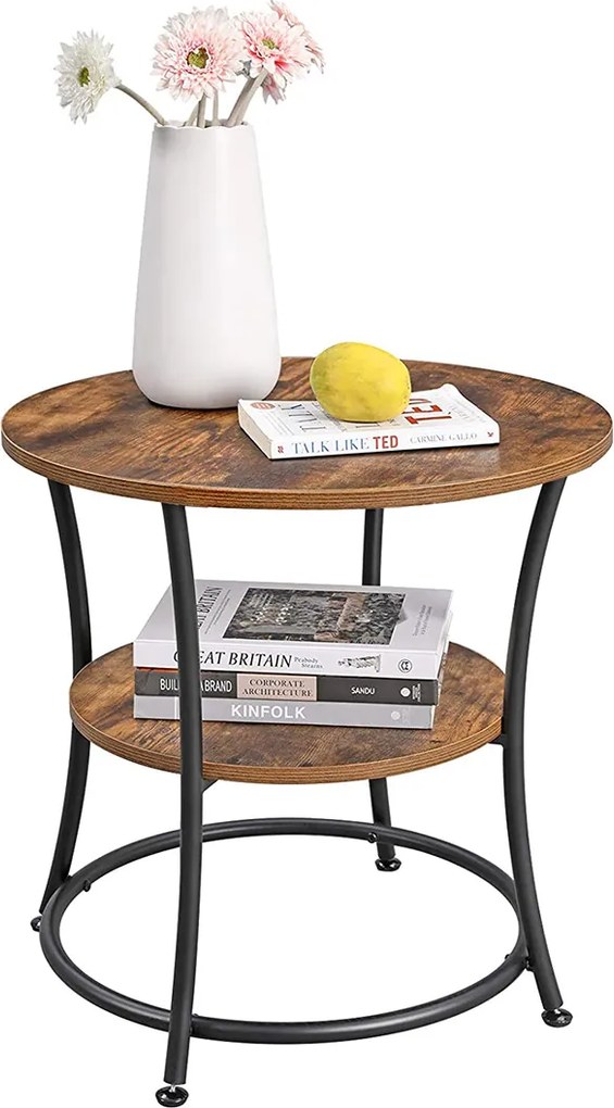 Kisasztal TAYLOR Ø 55 cm, rusztikus barna